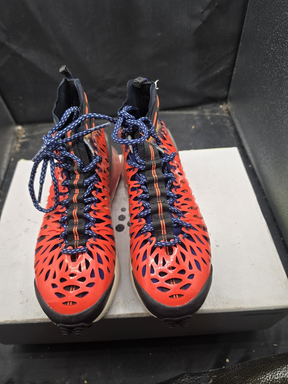 Nike Black Sneaker with Blue Interior and Orange Stitching - Picture 1 of 7